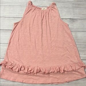 Cupio Pink Ruffled Sleeveless Knit Top